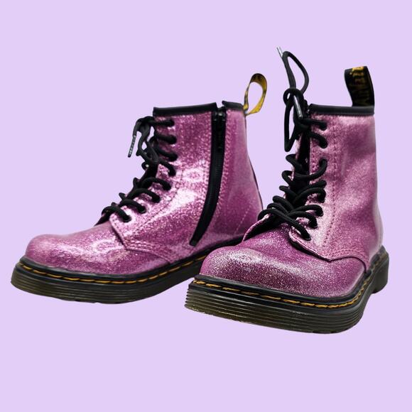 Dr. Martens 1460 8-Eye Glitter Boot - Toddler - Pink - Picture 1 of 8
